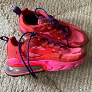 Nike Red and Pink Sneakers with Purple Laces